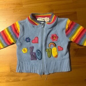 Baby Togs 6-9 Rainbow Vintage Y2K Zip Up Whimsy